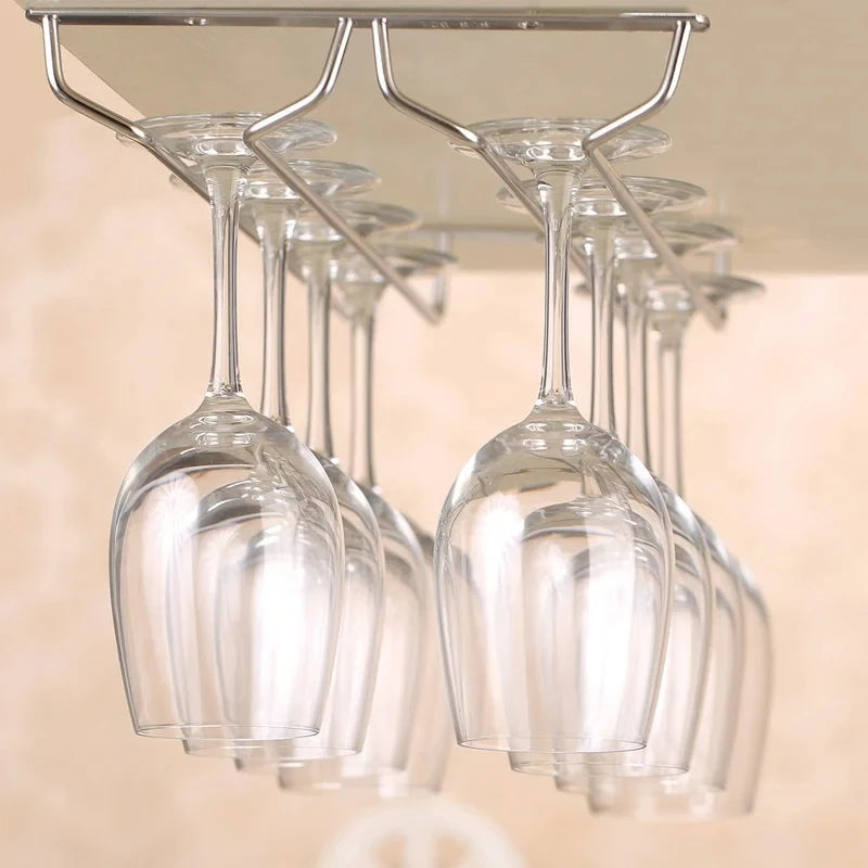 Botellero de 27/35/55 cm, soporte para copas, estante colgante para barra, soporte para copas de vino de acero inoxidable, soporte para rollos de papel