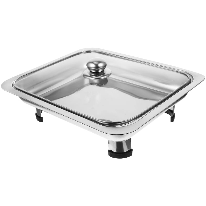 Plat de Service Buffet Inox Rectangulaire avec Couvercle