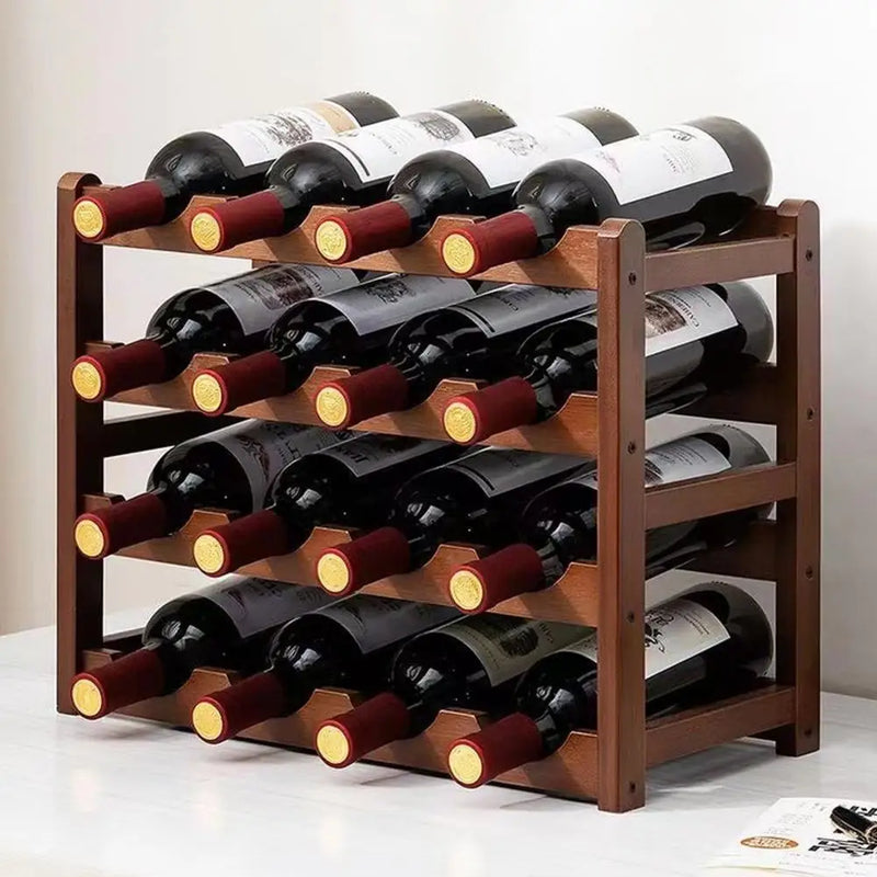 Présentoir Bouteilles Champagne Bambou Empilable