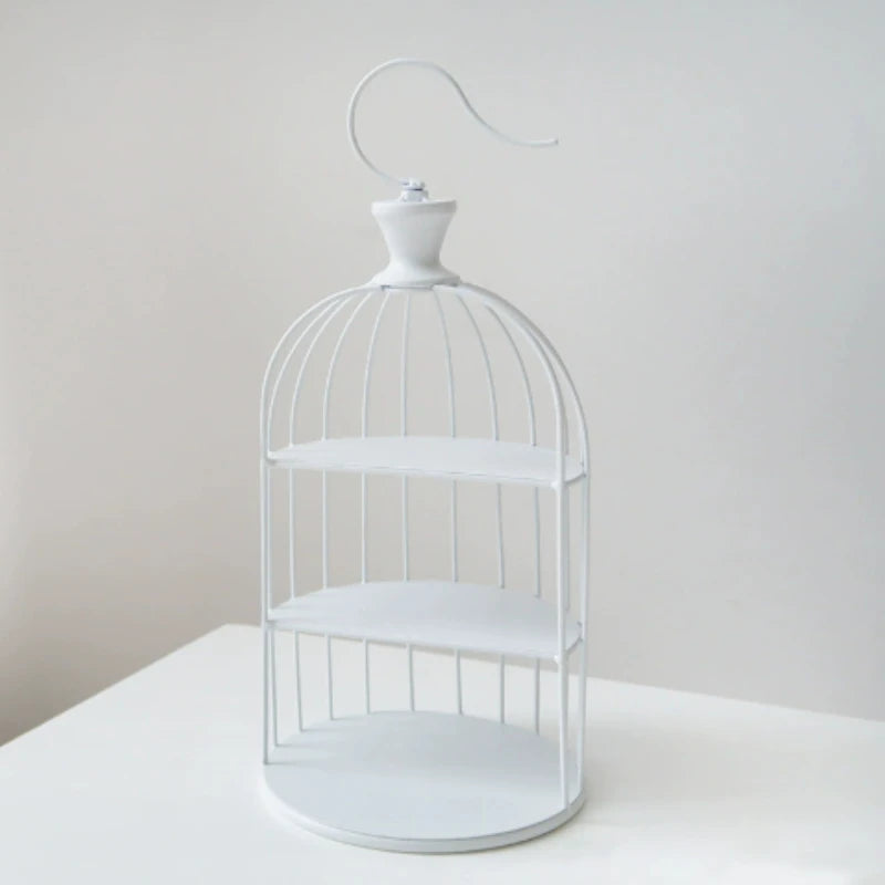 Présentoir Buffet Cage à Oiseau Vintage