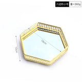 Plateau Miroir Doré Fer Forgé