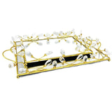 Plateau Miroir Doré Art Déco