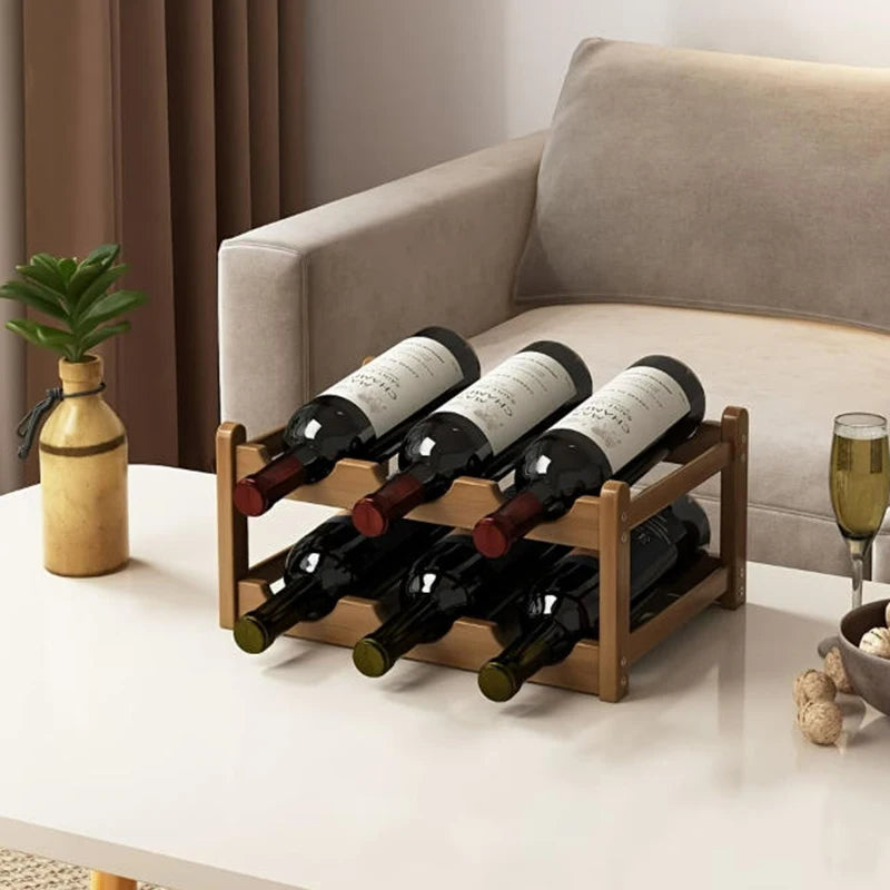 Botellero de vino tinto para decoración, estante de exhibición de rejilla para el hogar, botellero creativo de mesa, mueble de vino sencillo, almacenamiento ensamblable