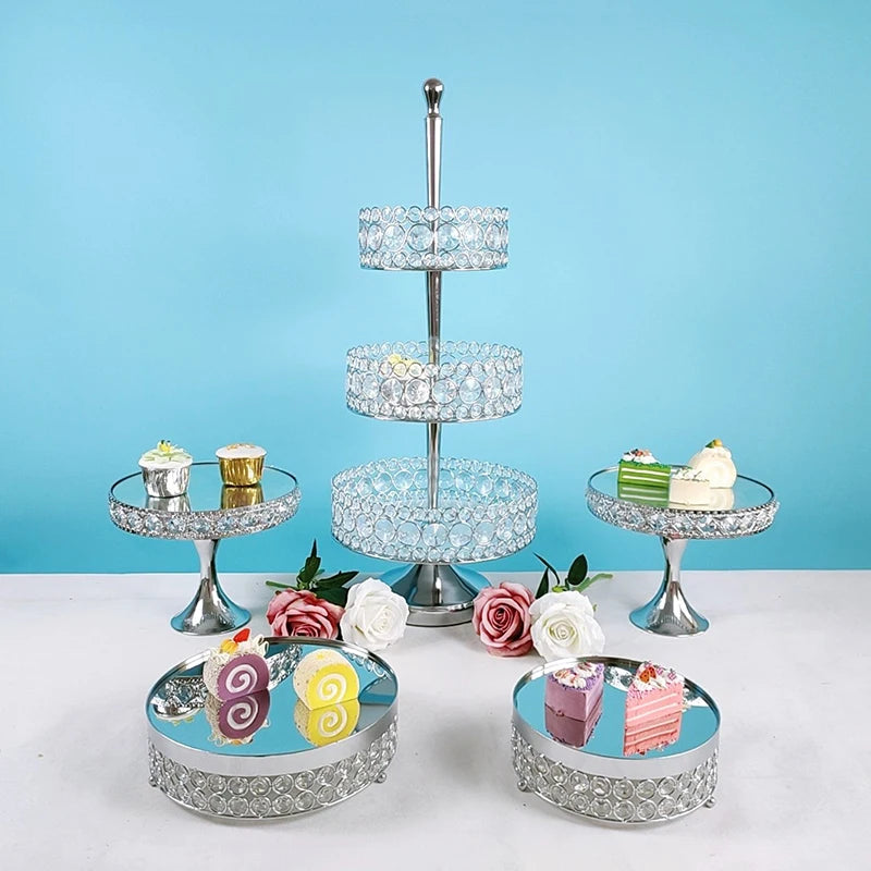 Présentoir Gâteaux Miroir Doré Mariage