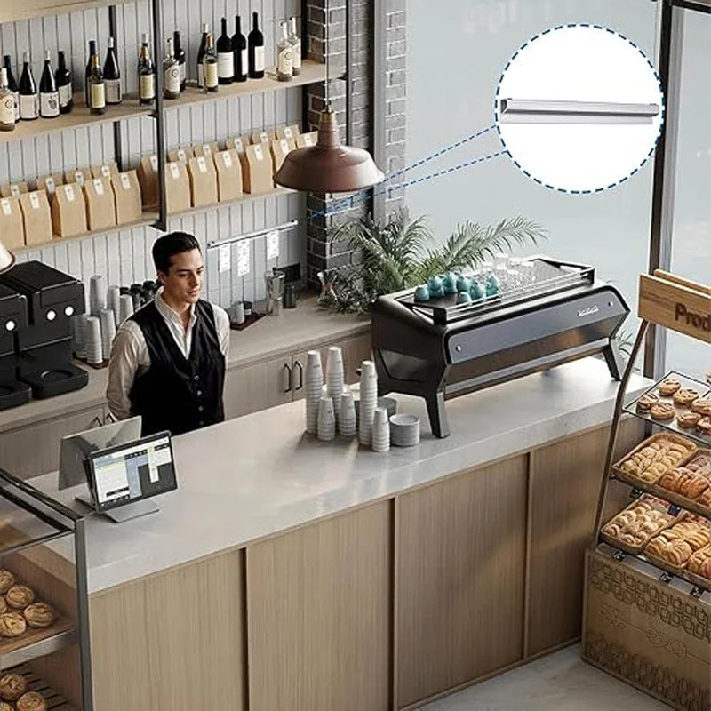 Portamenús de aleación de aluminio para pared de restaurante de 20/30/50 cm para comida para llevar - Ajustable a izquierda y derecha, fácil de instalar