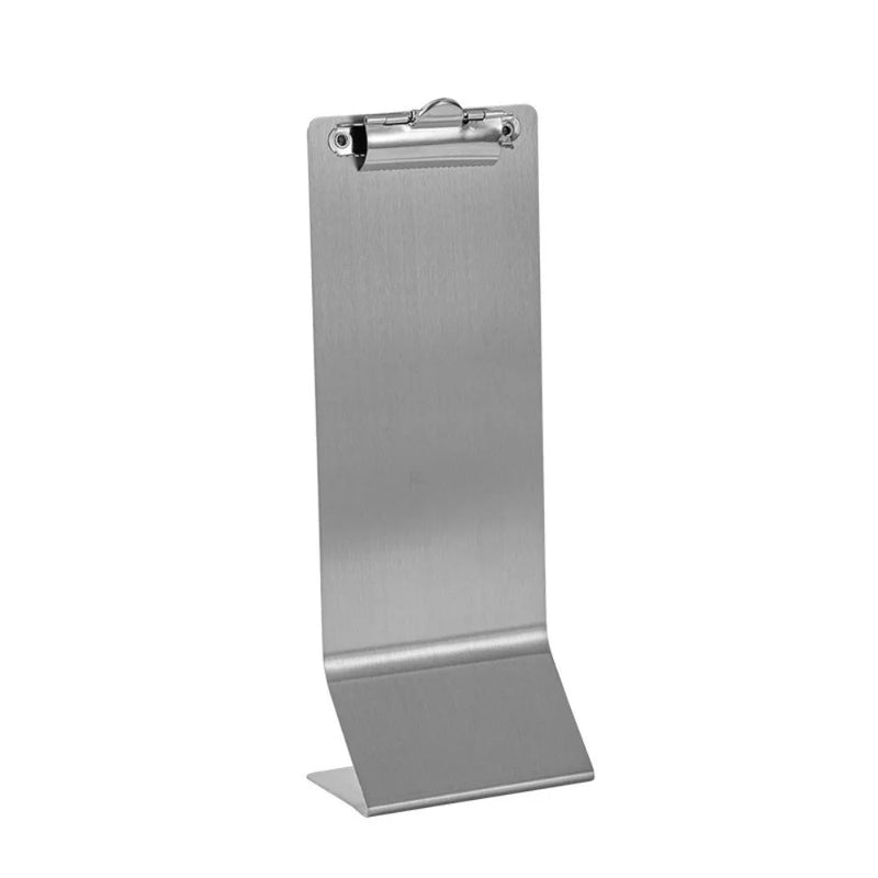 Soporte de clip para menú de acero inoxidable multifuncional, vertical, portátil, porta recibos, soporte para menú de mesa, para uso en escritorio