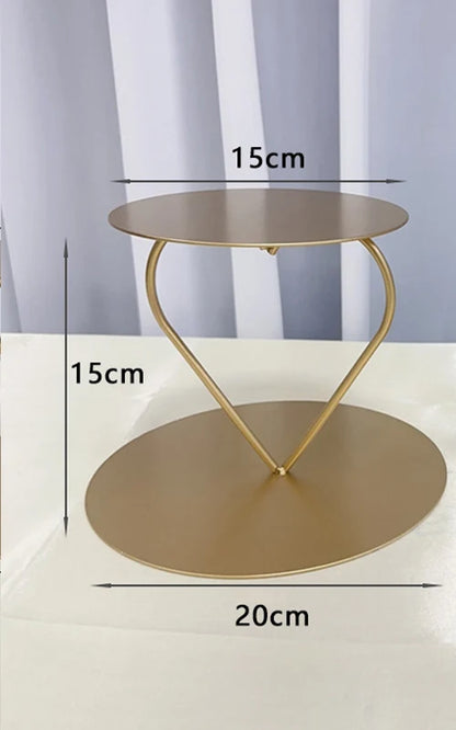 Présentoir Gâteau Métal Doré Mariage Étagé
