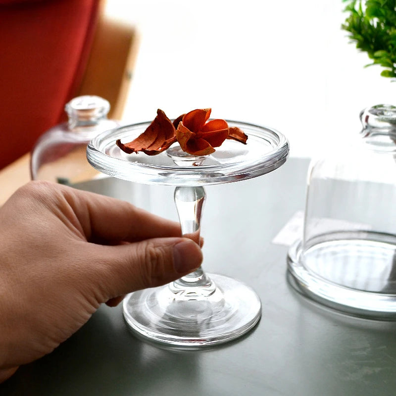 Cloche à Gâteau Verre Transparent Pied Haut