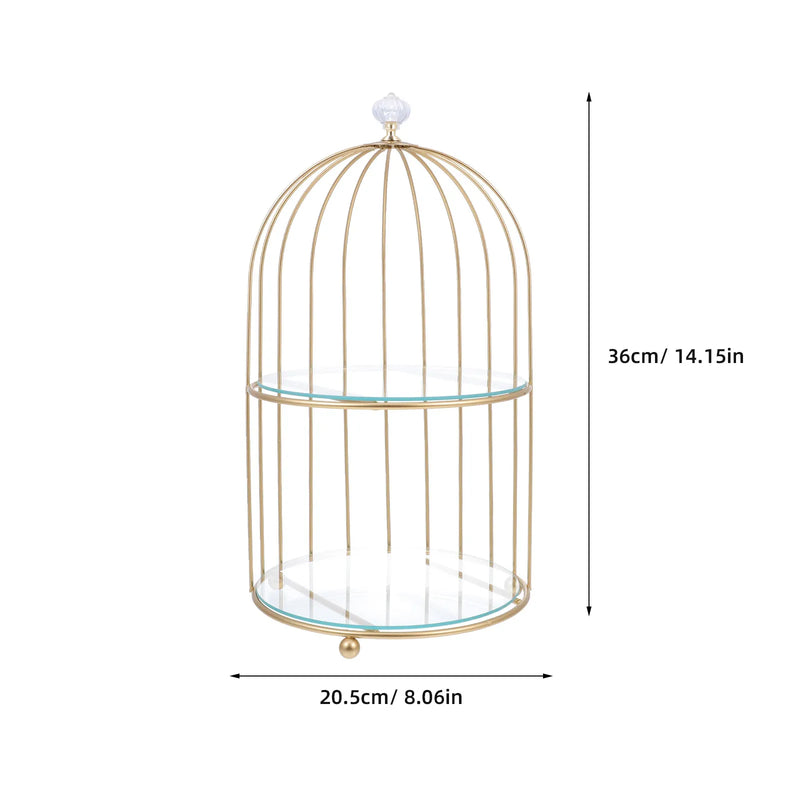 Présentoir Cage Dorée Gâteau Mariage