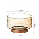 Coupe Fruits Bois Acacia Verre