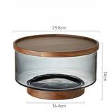 Coupe Fruits Bois Acacia Verre