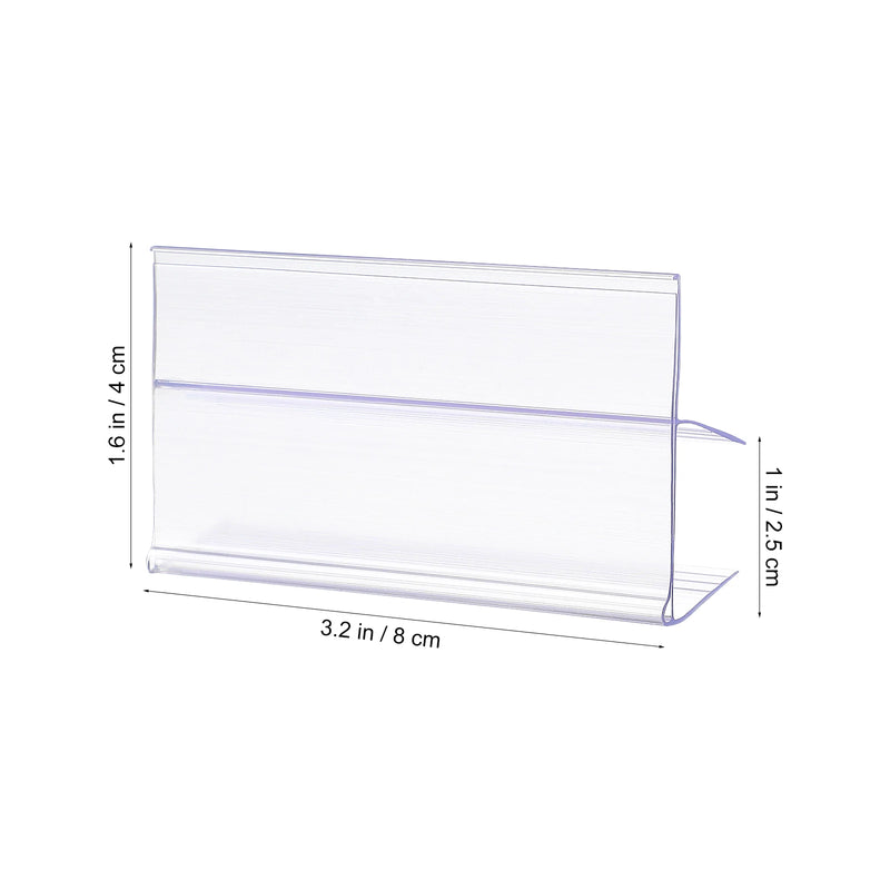 30 soportes transparentes para etiquetas de precio, portaetiquetas para estanterías de supermercado, soportes para exhibición de precios de mercancías, tarjetas de precio en forma de L