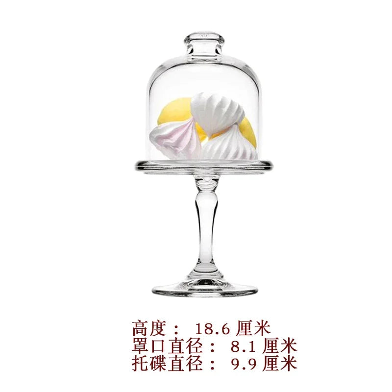 Cloche à Gâteau Verre Transparent Pied Haut