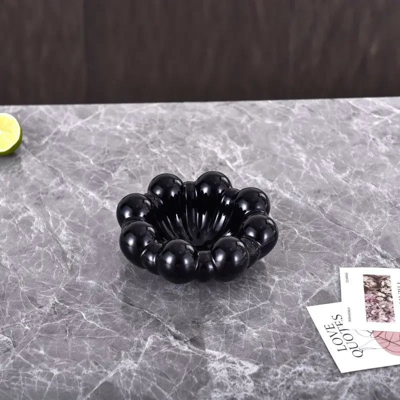Frutero de cerámica, arte abstracto, caja de almacenamiento para dulces, snacks y frutos secos, bandeja organizadora de joyas y cosméticos para dormitorio, hermoso adorno de interior