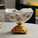 Coupe Fruits Céramique Chinoise Pied Haut