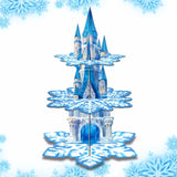 Présentoir Gâteaux Château Flocons 3 Étages