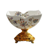 Coupe Fruits Céramique Chinoise Pied Haut