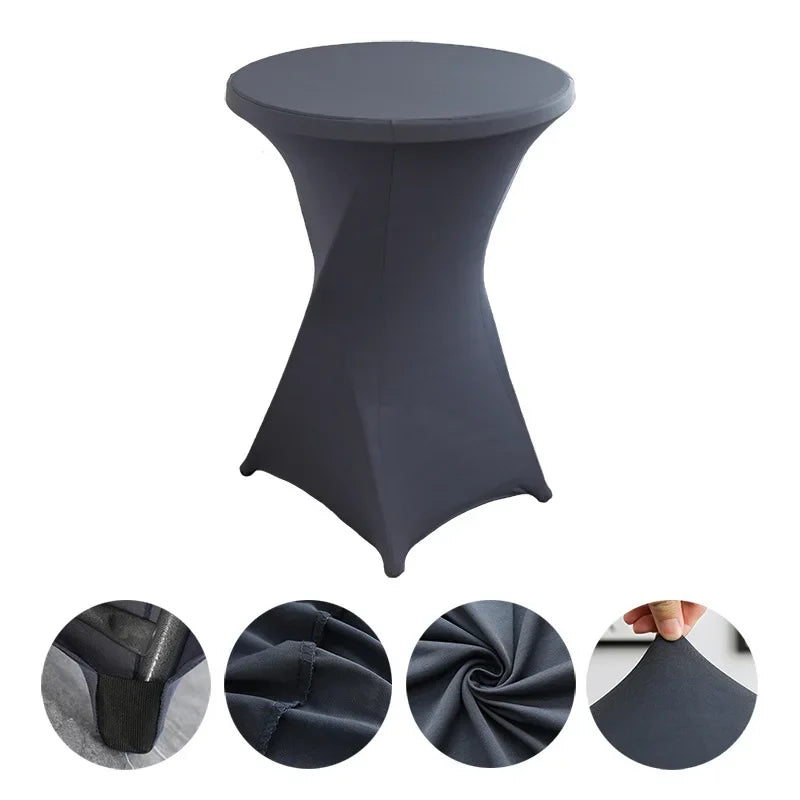 Mantel elástico para decoración de bodas, funda para mesa de cóctel, licra elástica, mesa alta, hotel, fiesta de cumpleaños, varios colores