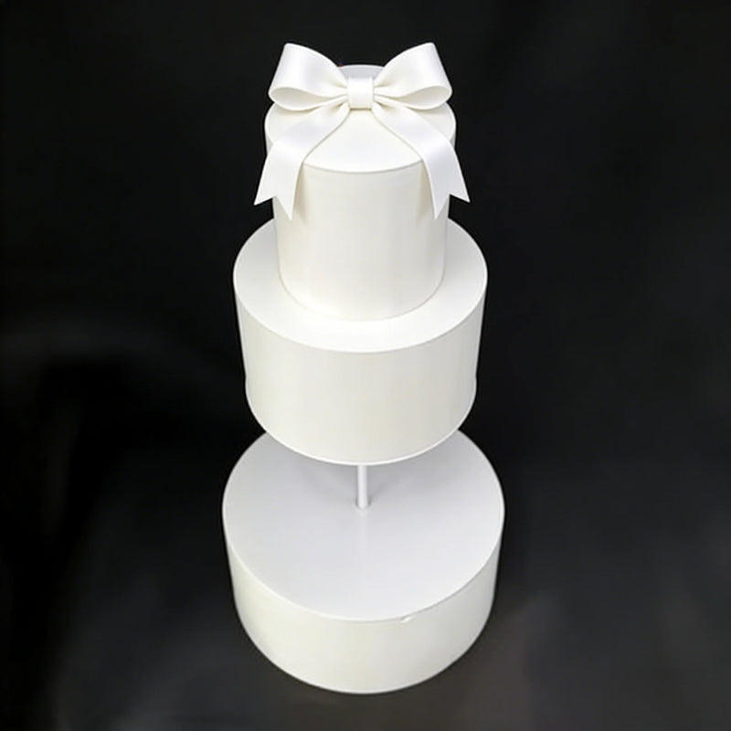 Présentoir Gâteau Métal Blanc Épuré