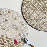 Plateau Rotin Rond Buffet