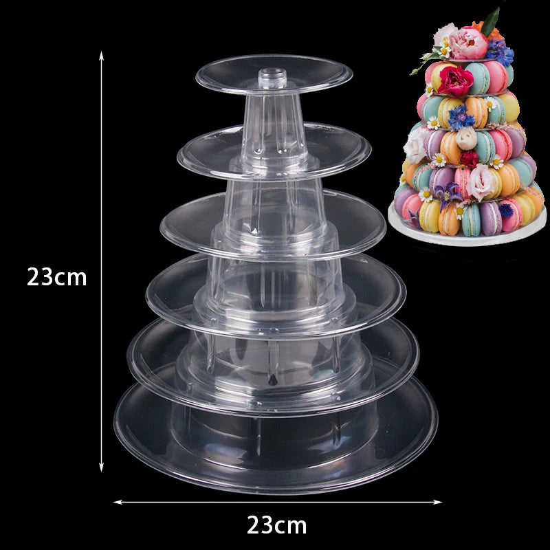 Tour Présentoir Macarons Transparente Mariage