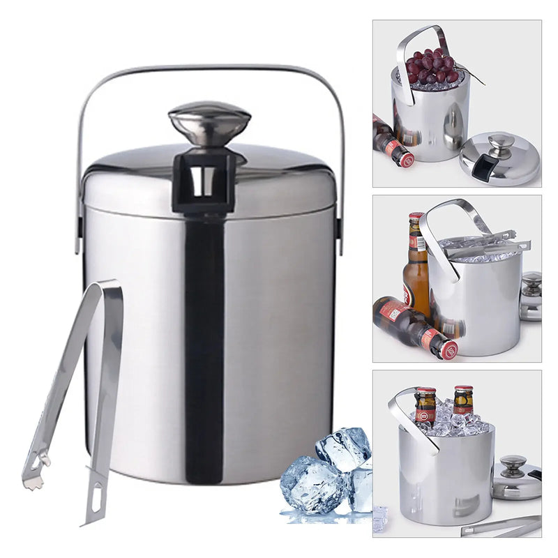 Seau à Glace Inox Isotherme Couvercle