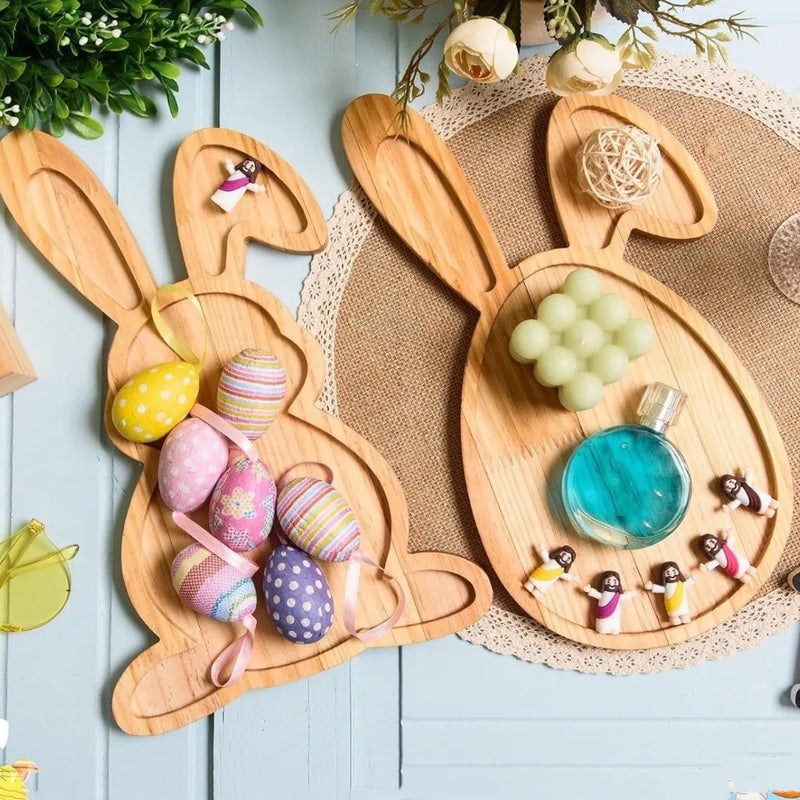 Plateau Bambou Lapin de Pâques