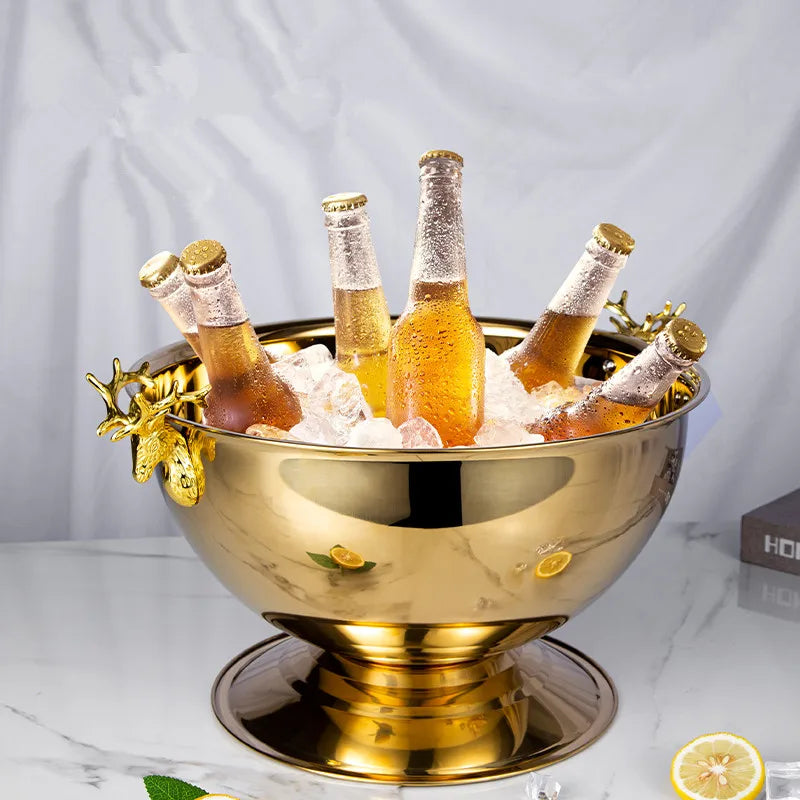 Seau à Champagne Inox Tête Cerf