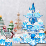 Présentoir Gâteaux Château Flocons 3 Étages
