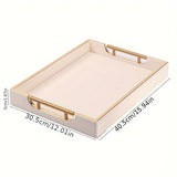 Plateau Bois Cuir Décoratif