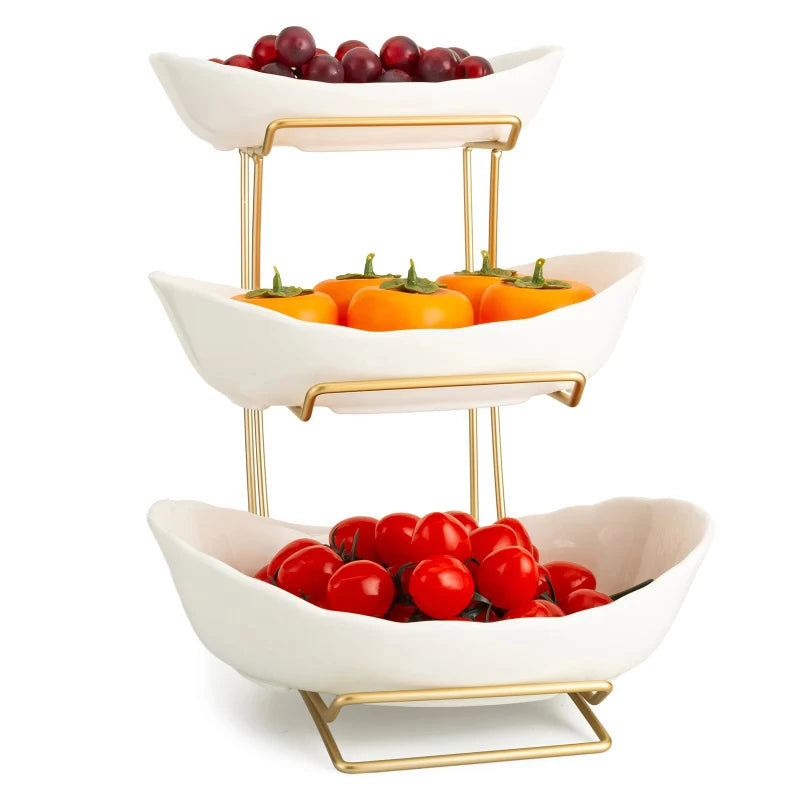 Corbeille Fruits Céramique 3 Niveaux