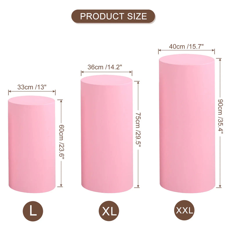 Funda elástica para pedestal de 3/5 piezas, cubierta para cilindro, funda de licra para soporte de cilindro para decoración de cumpleaños y bodas