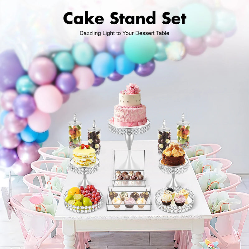 Présentoir Gâteau Argenté 11 Pièces Mariage Étagé – agencement table de réception festive