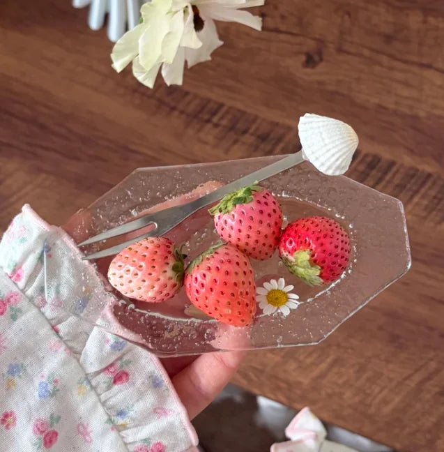 Assiette de Présentation Verre Octogonale Mini