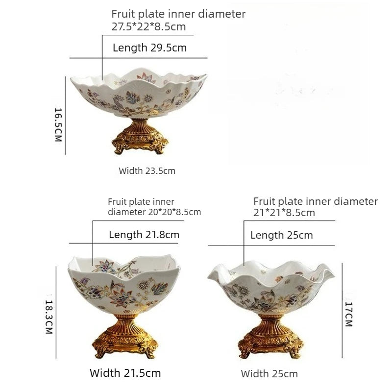 Coupe Fruits Céramique Chinoise Pied Haut