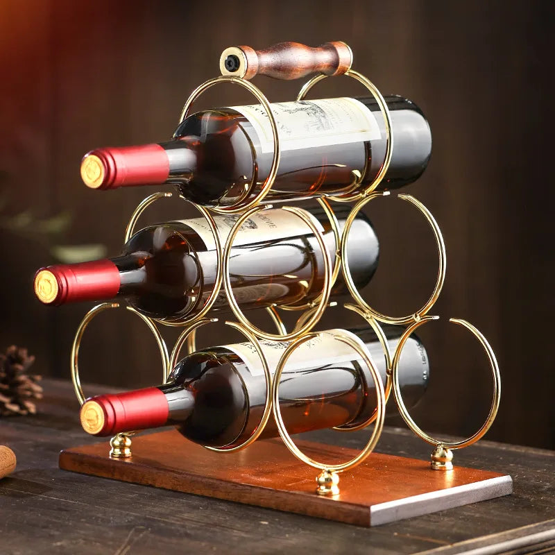 Présentoir Bouteilles Vin Bois Métal