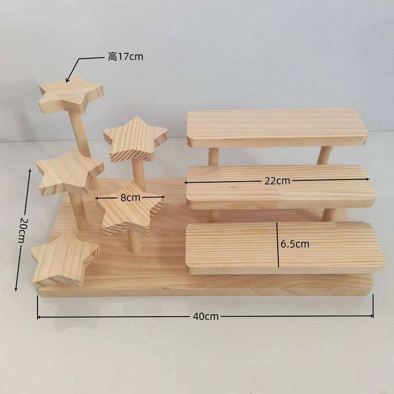 Présentoir Bois Multi-Niveaux Pâtisserie