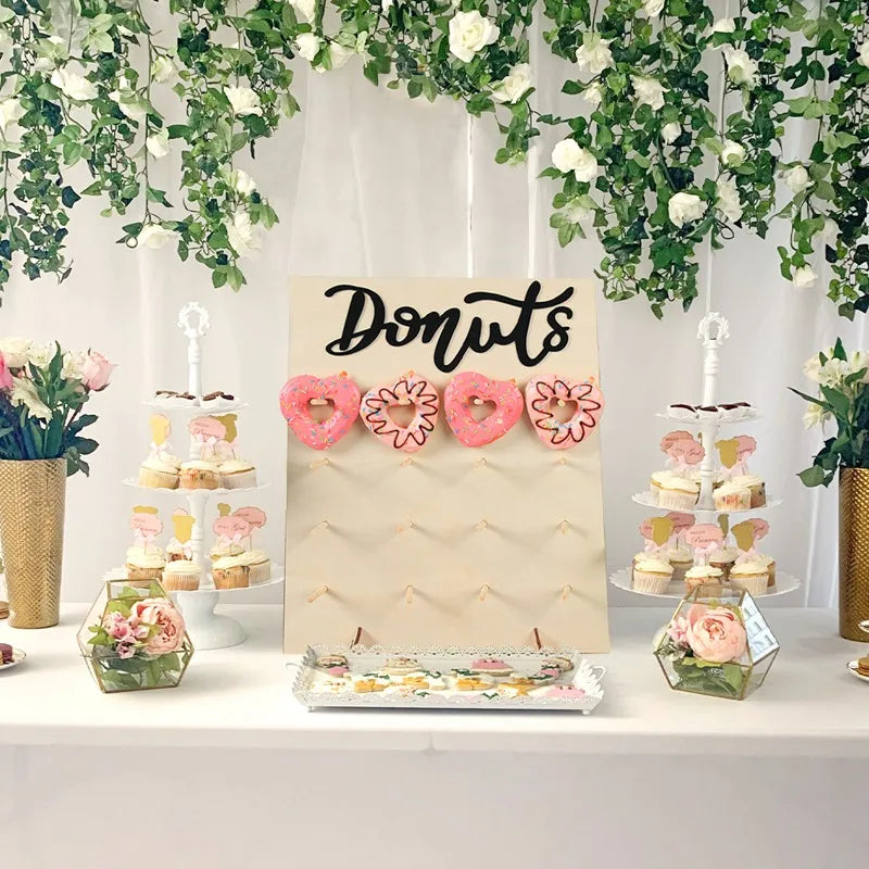 Présentoir Donuts Mariage Bois