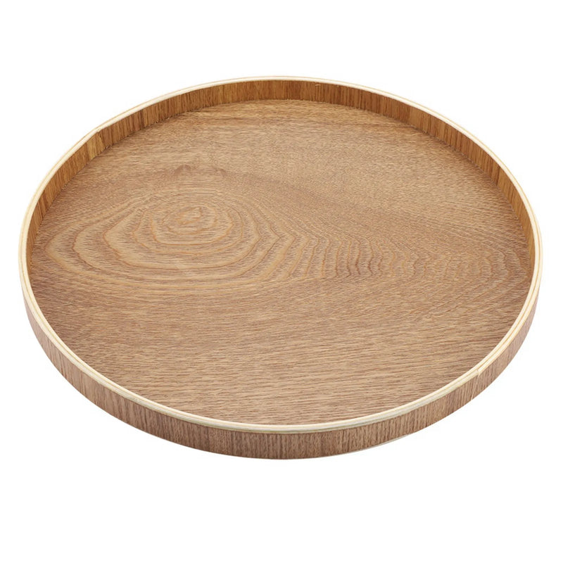 Bandeja de servicio de madera para té, frutas, dulces, comida, decoración del hogar, vajilla redonda, ensalada, plato de postre, accesorios de cocina