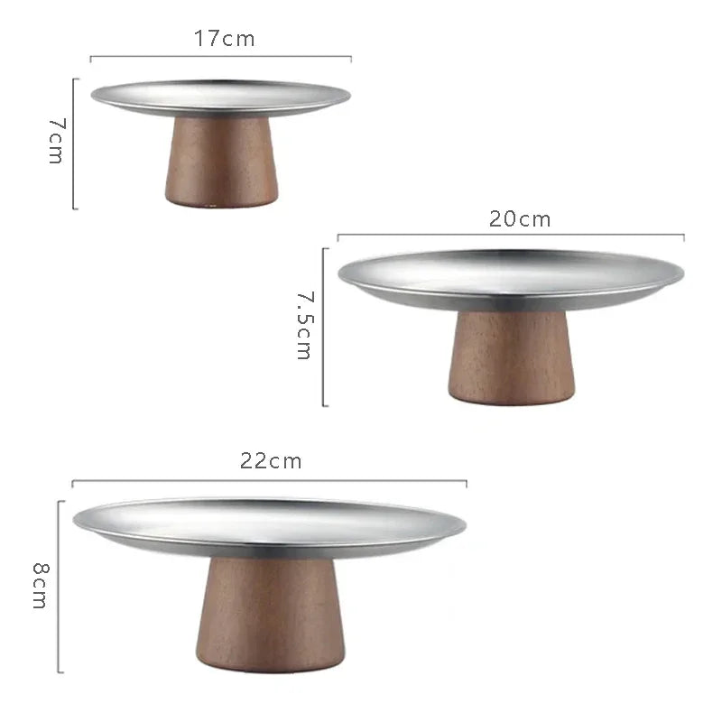Plateau Buffet Compartimenté Inox et Bois
