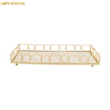 Plateau Marbre Métal Buffet