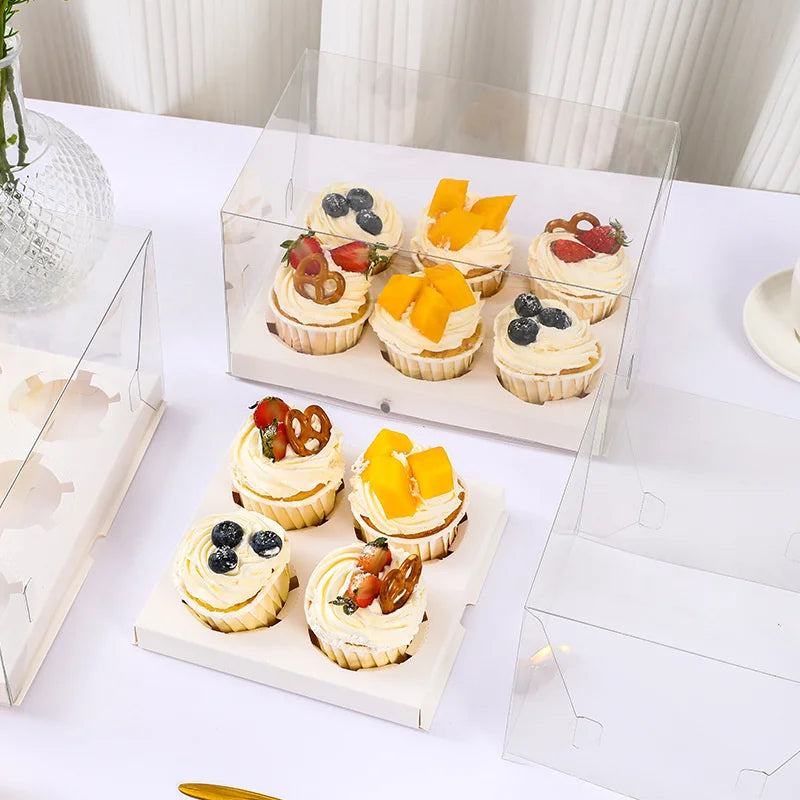 Boîtes Cupcake Transparentes Pâtisserie Traiteur