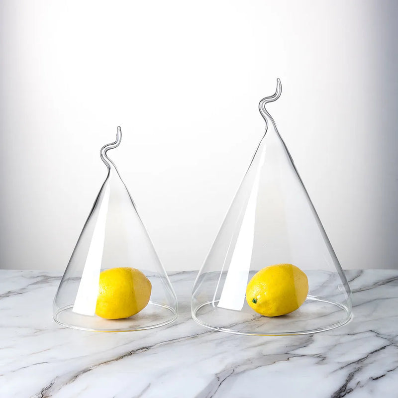 Tapa de cristal moderna y creativa para pasteles, cubierta de cristal para postres, pan, frutas y cocina, bandeja de degustación para exposición en pastelería