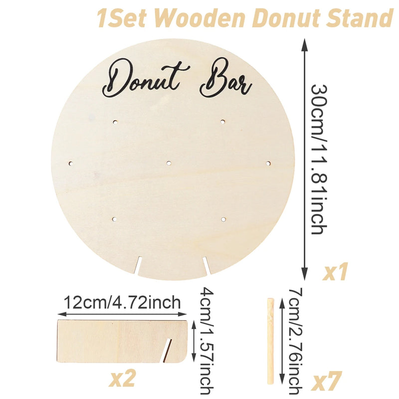 Présentoir Donuts Mural Bois Mariage
