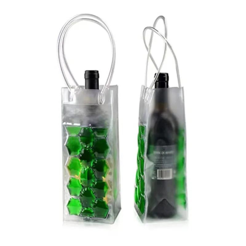 Bolsa enfriadora de gel transparente para vino, enfriador de botellas para vino tinto, blanco, champán o espumoso