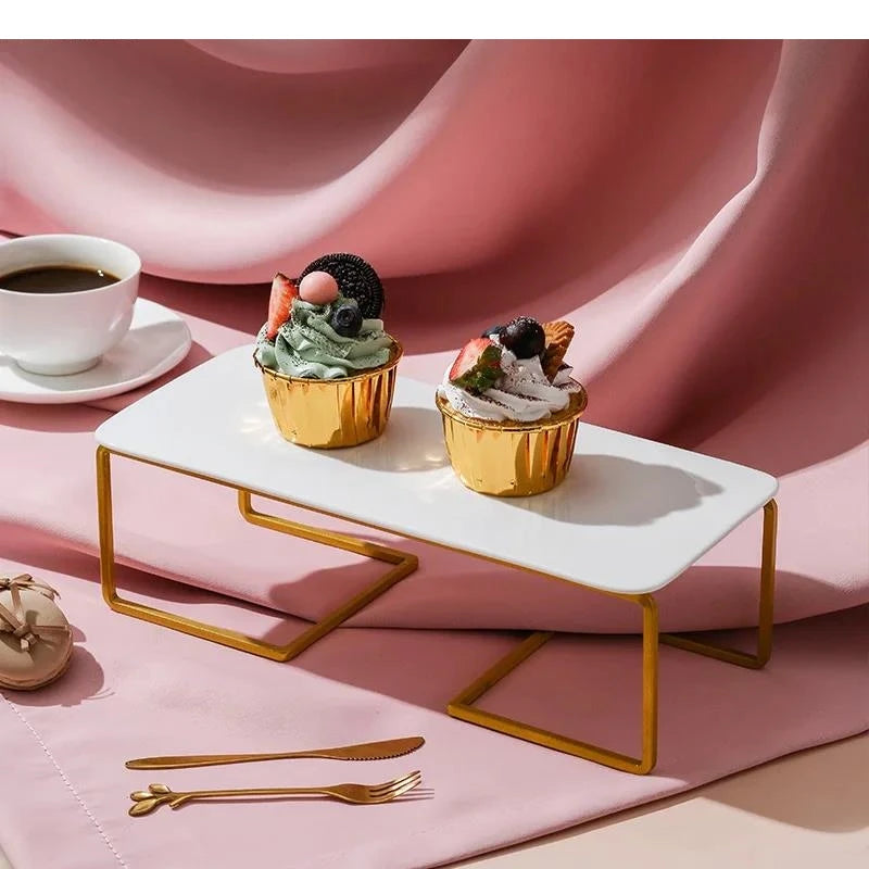 Présentoir Cupcake Doré Métal Élégant