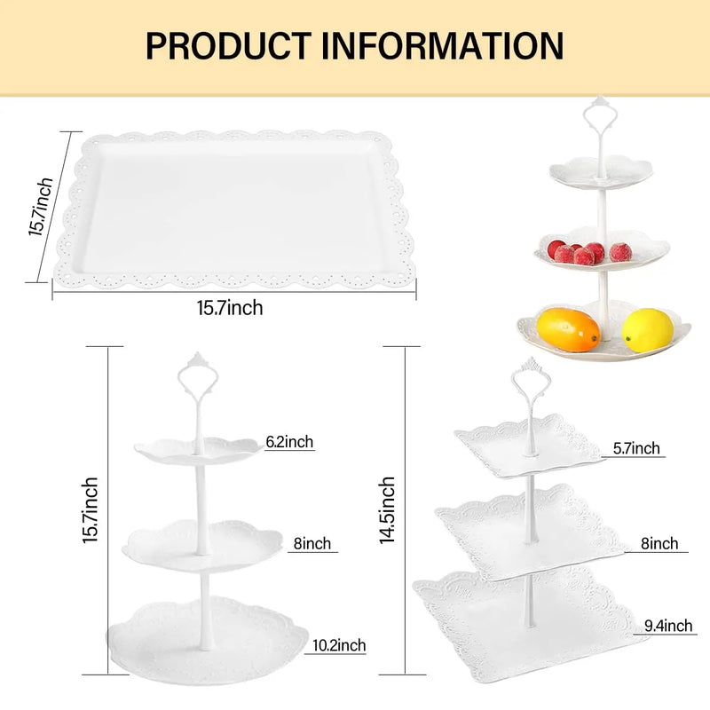 Présentoir Cupcakes 3 Niveaux Plastique