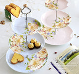 Présentoir Gâteau Porcelaine Floral