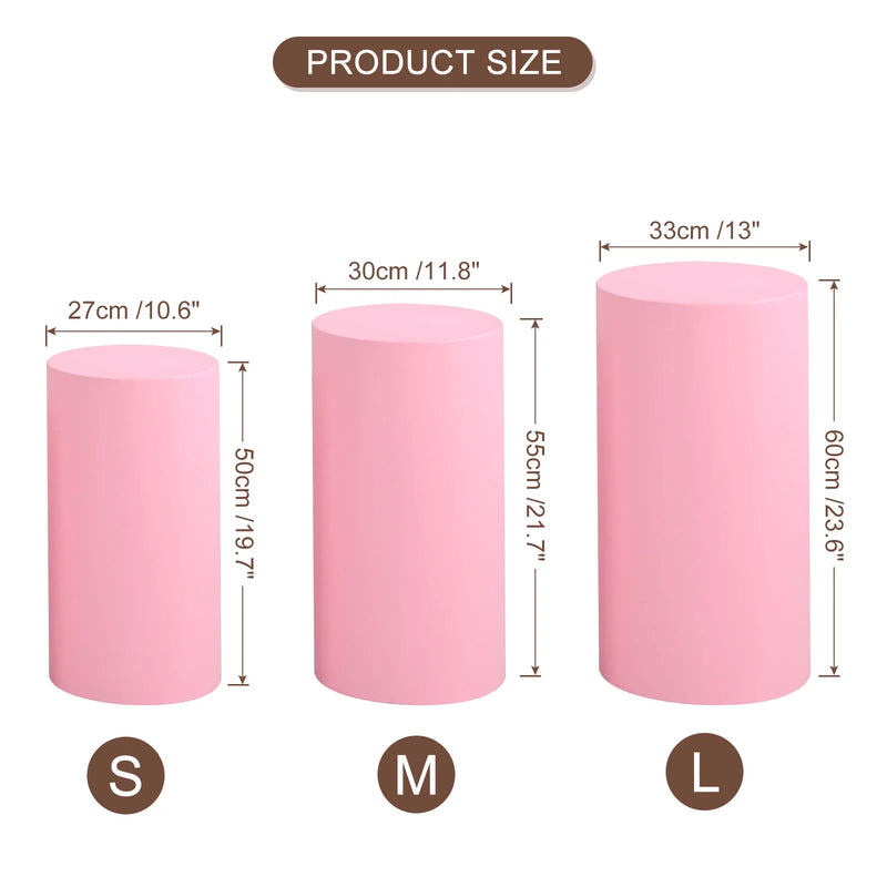 Funda elástica para pedestal de 3/5 piezas, cubierta para cilindro, funda de licra para soporte de cilindro para decoración de cumpleaños y bodas