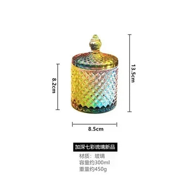 Copa de cristal para dulces, estilo europeo creativo con tapa, tarro para dulces, bandeja, cubo para dulces, tarro de almacenamiento, decoración creativa para sala de estar